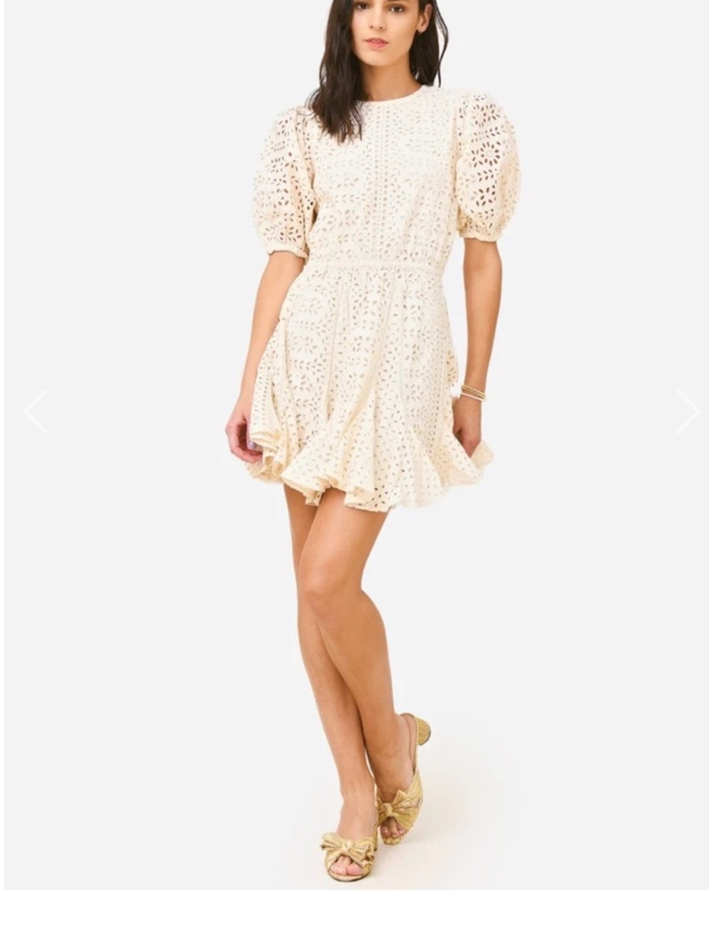RHODE Cream Eyelet Mini Dress - Picture 6 of 8
